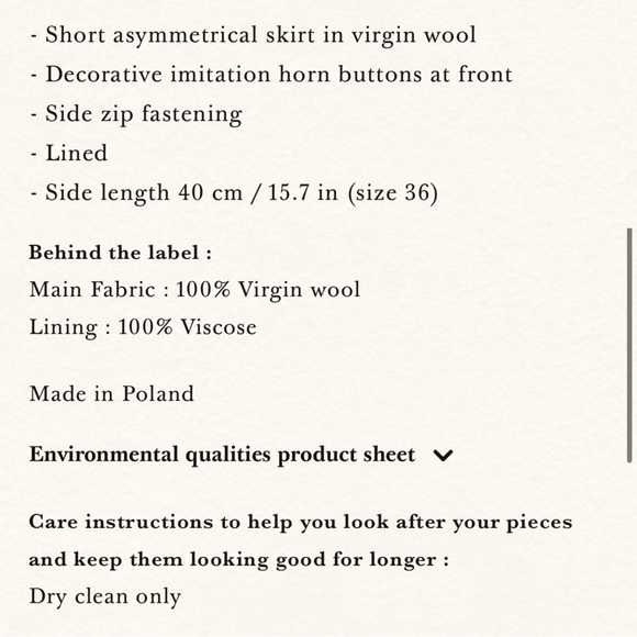 SEZANE Taupe Brown Wool Faux Wrap Mini Skirt Neutral Button Peter Skirt Sz 4 - Picture 11 of 12